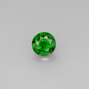 Diopside de chrome vert naturelle coupe roude, 0,55 ct, VVS-VS