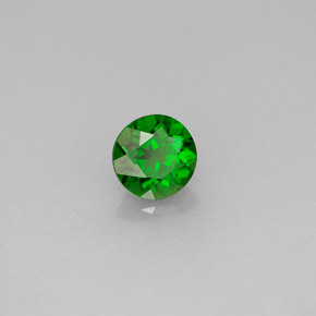 Diopside de chrome vert naturelle coupe roude, 0,55 ct, VVS-VS
