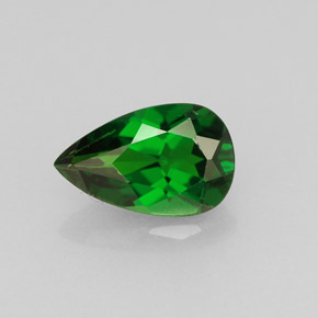 Diopside de chrome vert naturelle en forme de poire, 0,84 ct, VS