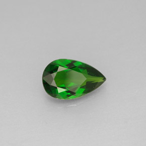 Diopside de chrome vert naturelle en forme de poire, 0,81 ct, VVS-VS