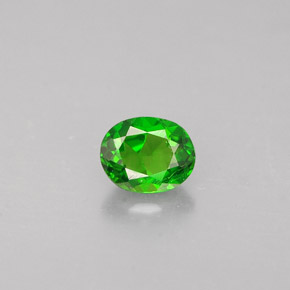 Diopside de chrome vert naturelle coupe ovale, 0,29 ct, VS