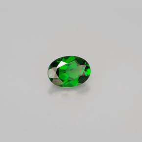 Diopside de chrome vert naturelle coupe ovale, 0,88 ct, VS