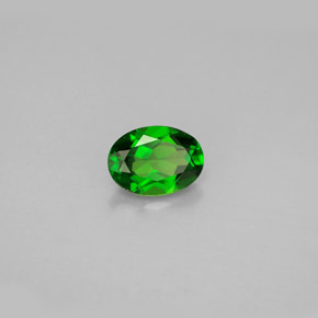 Diopside de chrome vert naturelle coupe ovale, 0,84 ct, VS