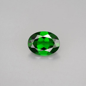 Diopside de chrome vert naturelle coupe ovale, 1,14 ct, VS
