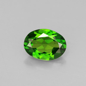 Diopside de chrome vert naturelle coupe ovale, 0,79 ct, VS
