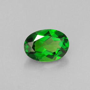 Diopside de chrome vert naturelle coupe ovale, 0,87 ct, VVS-VS