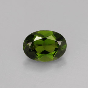 Diopside de chrome vert naturelle coupe ovale, 0,93 ct, VS