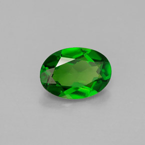 Diopside de chrome vert naturelle coupe ovale, 0,77 ct, VVS-VS