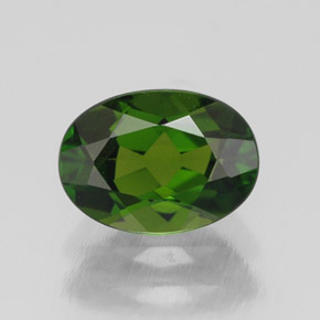 Diopside de chrome vert naturelle coupe ovale, 1,00 ct, VS