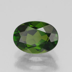 Diopside de chrome vert naturelle coupe ovale, 1,00 ct, VS