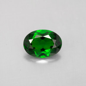 Diopside de chrome vert naturelle coupe ovale, 1,15 ct, VS-SI