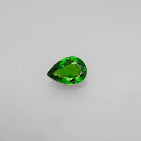 Diopside de chrome vert naturelle en forme de poire, 0,51 ct, VVS-VS