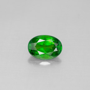 Diopside de chrome vert naturelle coupe ovale, 0,87 ct, VS-SI