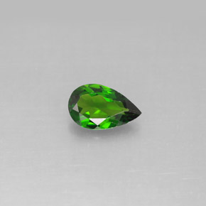 Diopside de chrome vert naturelle en forme de poire, 0,72 ct, VS