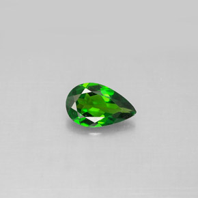 Diopside de chrome vert naturelle en forme de poire, 0,74 ct, VS