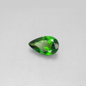 Diopside de chrome vert naturelle en forme de poire, 0,74 ct, VS