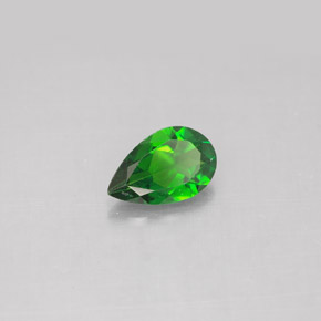 Diopside de chrome vert naturelle en forme de poire, 0,74 ct, VS