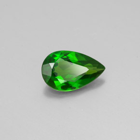 Diopside de chrome vert naturelle en forme de poire, 0,66 ct, VS