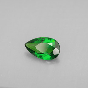 Diopside de chrome vert naturelle en forme de poire, 0,74 ct, VS