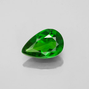 Diopside de chrome vert naturelle en forme de poire, 0,74 ct, VS-SI