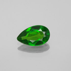 Diopside de chrome vert naturelle en forme de poire, 0,74 ct, VS