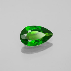 Diopside de chrome vert naturelle en forme de poire, 0,74 ct, VS