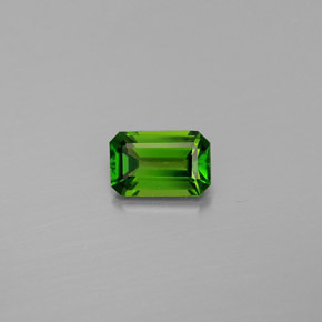 Diopside de chrome vert naturelle taille émeraude, 0,53 ct, VS