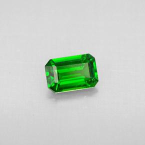 Diopside de chrome vert naturelle taille émeraude, 0,54 ct, VS