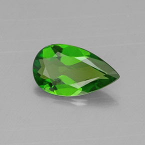 Diopside de chrome vert naturelle en forme de poire, 0,53 ct, VS