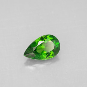 Diopside de chrome vert naturelle en forme de poire, 0,73 ct, VS