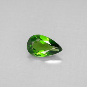 Diopside de chrome vert naturelle en forme de poire, 0,73 ct, VS