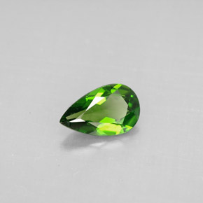 Diopside de chrome vert naturelle en forme de poire, 0,73 ct, VS