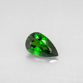 Diopside de chrome vert naturelle en forme de poire, 0,78 ct, VVS-VS