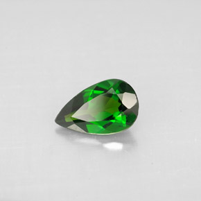 Diopside de chrome vert naturelle en forme de poire, 0,78 ct, VVS-VS