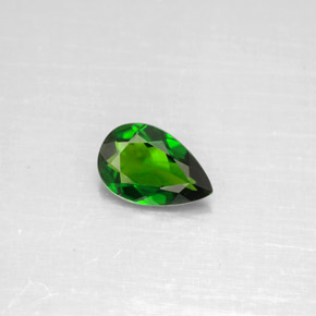 Diopside de chrome vert naturelle en forme de poire, 0,70 ct, VVS-VS