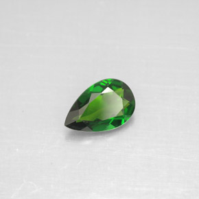 Diopside de chrome vert naturelle en forme de poire, 0,70 ct, VVS-VS