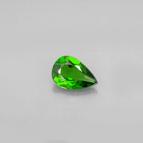 Diopside de chrome vert naturelle en forme de poire, 0,63 ct, VS