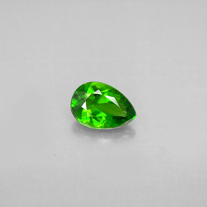 Diopside de chrome vert naturelle en forme de poire, 0,68 ct, VS