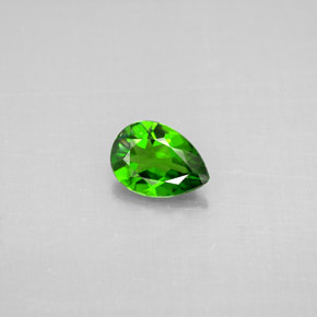 Diopside de chrome vert naturelle en forme de poire, 0,68 ct, VS