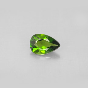 Diopside de chrome vert naturelle en forme de poire, 0,66 ct, VS