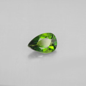 Diopside de chrome vert naturelle en forme de poire, 0,66 ct, VS