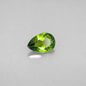 Diopside de chrome vert naturelle en forme de poire, 0,62 ct, VS