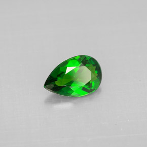Diopside de chrome vert naturelle en forme de poire, 0,56 ct, VS