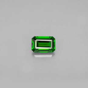 Diopside de chrome vert naturelle taille émeraude, 0,57 ct, VS