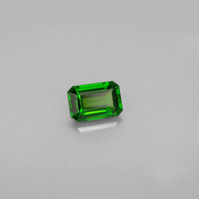 Diopside de chrome vert naturelle taille émeraude, 0,57 ct, VS