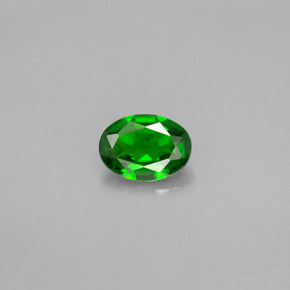 Diopside de chrome vert naturelle coupe ovale, 0,73 ct, VS-SI