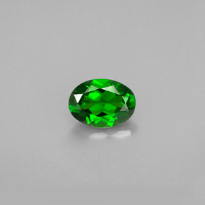 Diopside de chrome vert naturelle coupe ovale, 0,80 ct, VS-SI