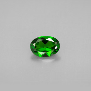 Diopside de chrome vert naturelle coupe ovale, 0,73 ct, VVS