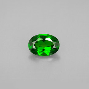 Diopside de chrome vert naturelle coupe ovale, 0,87 ct, VS-SI