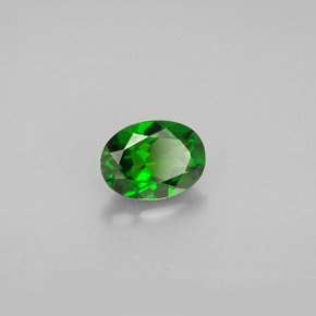 Diopside de chrome vert naturelle coupe ovale, 0,88 ct, VVS-VS
